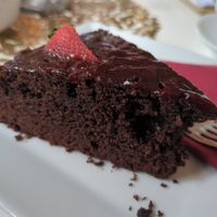 Chocolate cake at Barbarella Cafe in Aachen