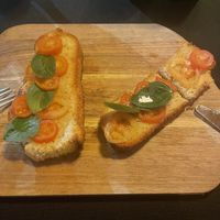 Tomato on toasted focaccia   at Matchia Sushi in Puerto Iguazu
