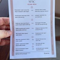 Lunch menu  at Attic Urban Rooftop in Athens