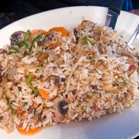 Garlic and almond rice ghallaba. MUST TRY!!!  at Makarios in Birmingham