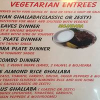 Veg dishes on menu at Makarios in Birmingham