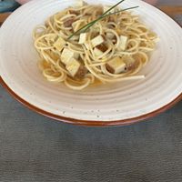 Creamy pasta with tofu   at Olíva in Stari Grad