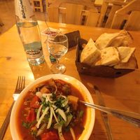 Aubergine and potato stew at Restaurant Cozy Corner Kazbegi  in Stepantsminda