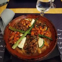 Vegan cassoulete at le Café de la Comédie in Carcassonne