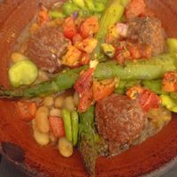 Vegan cassoulet with no-meatballs at le Café de la Comédie in Carcassonne