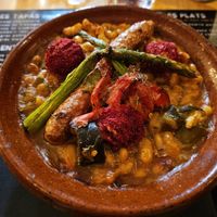 Vegan cassoulet. at le Café de la Comédie in Carcassonne