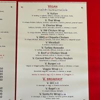Vegan menu, Oct. 2024 at Firehouse Deli in Gaithersburg