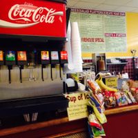 Soda at counter at Firehouse Deli in Gaithersburg