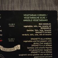 Vegetarian section at Restaurant Palac in Baska Voda