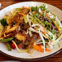 fried glass noodles with black tofu at Sen Vegan in Berlin