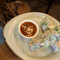 Summer rolls were very good and had a fantastic peanut sauce, albeit not enough of it at Sen Vegan in Berlin