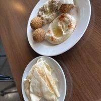 Falafel, hummus, and baba ghanoush  at Board Bites in Plano