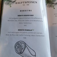 Menu at Chango in Hamburg