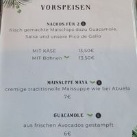 Menu at Chango in Hamburg
