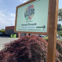 Sign from street  at Caffè Verde  in Courtenay