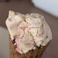 Peanut butter and jelly vegan ice cream at Mia Gelateria in Crete