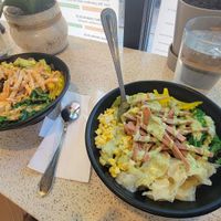 Seiten and protein black rice bowls at Ramen O'Bowl in Cambridge