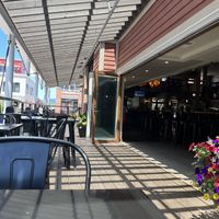 Outdoor seating  at The Commons Food Hall in Steamboat Springs