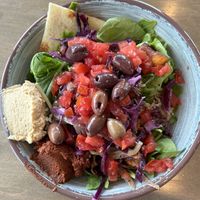 Kairos bowl before falafel  at Kairos Mediterranean in Charleston