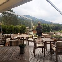 Outdoor seating at Golfhotel Les Hauts de Gstaad in Saanenmoeser
