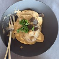 Raviolis aux bolets véganes   at Golfhotel Les Hauts de Gstaad in Saanenmoeser