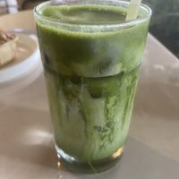 Iced matcha latte (unsweetened, so it’s easier to enjoy the matcha plus oat milk flavour).  at Wownana in Petaling Jaya