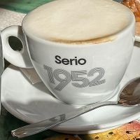 Soy milk cappuccino   at Bar Duomo in Cefalu