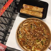 Vegan Fried Noodles with Vegan Fried Rolls  at Vietnam Street Food in Athens