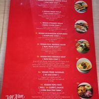 Menu at Vietnam Street Food in Athens