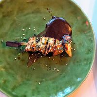 King Trumpet Mushroom Yakitori (the server assured us this is vegan) at Atlas Izakaya in Key West