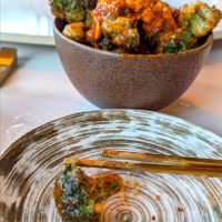 Ssam Broccoli with Crushed Peanut (the server assured us this is vegan) at Atlas Izakaya in Key West