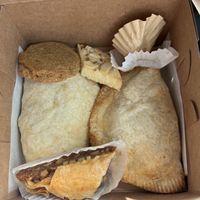Hand pies (pumpkin and strawberry rhubarb)  , almond cookie, molasses cookie, orange maple baklava (also got a peanut butter cup and almond needham that didn’t make the photo..)  at Little Lads in Corinth