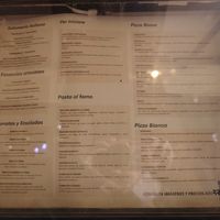 Outside menu, without price (?!) at Pizzart in Madrid