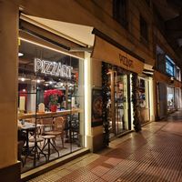 Outside at Pizzart in Madrid