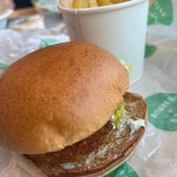 Vegan chicken burger  at Beer + Burger in North London