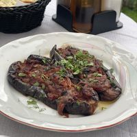 Stuffed eggplant   at Corner Of Bazaar in Gjirokaster