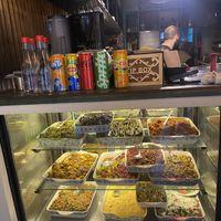 The mezze to choose from  at Leylak Cafe in Istanbul