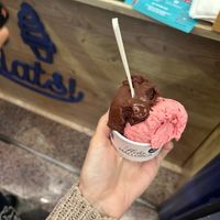 Chocolate and strawberry  at Che Gelats! in La Palma