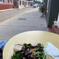 Great view on the patio tablee  at The Sprout Kitchen    in St Augustine