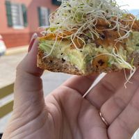 Delicious loaded bagel  at The Sprout Kitchen    in St Augustine