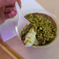 Pistachio cheesecake at Green M'ama in Naples