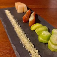 Bonus fruit course with chilli salt  at Cuisine Wat Damnak in Siem Reap