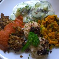 plat du jour at Aux Deux Portes Cafe in Geneva