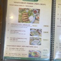 Veggie menu  at Little Hanoi in Penang