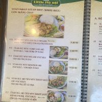 Veggie menu  at Little Hanoi in Penang