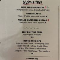 A few vegan sides  at Chick 'n' Sours - Seven Dials in London