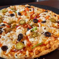 Vegan pizza at Veggie Master in Birmingham