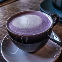 Taro Latte at Pisah - Kopisatuhati in Ubud
