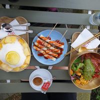 Lemon sorbet, rice cake, adapted avocado bowl to vegan at Café Hanjan in Berlin
