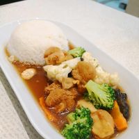 Monkey head vegetable rice at Vegetarian Express Cafe in Northeast Singapore